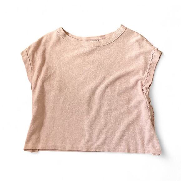 Postmark by Anthropologie X-Small Shimmering Ballerina Peach Top Cap Sleeve Knit - Picture 1 of 5